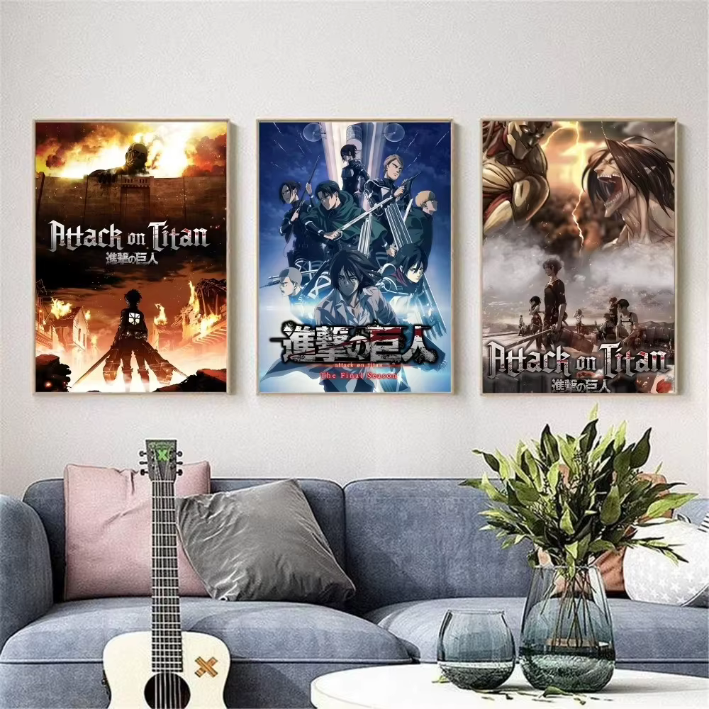 Affiche classique d'anime a-attaque o-on t-titane, toile d'art HD, peinture de maison, salon, chambre à coucher, bar, décoration esthétique