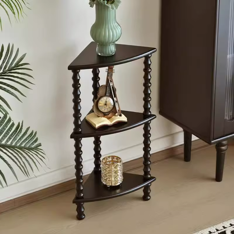 Table d'appoint triangulaire Vintage en bois massif, Table d'angle de canapé, petite Table à thé rétro française, Table d'appoint de salon haut de gamme