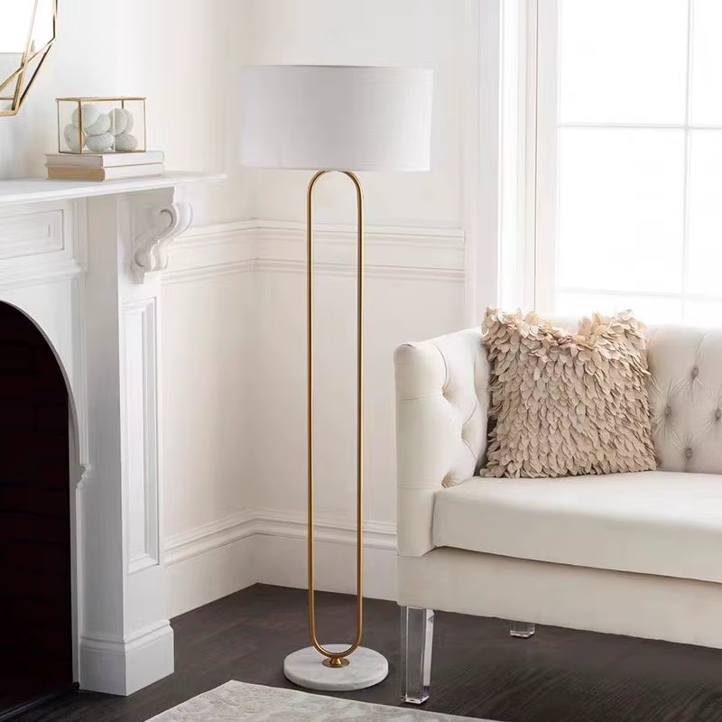Warner-Lampe de Table LED en Tissu Minimaliste, avec Base en Marbre, Verticale, pour Chambre à Coucher
