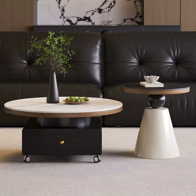 Tables basses italiennes de rangement, tables basses rondes modernes de luxe, tables basses de salon pour appartement, Tavolino Da Salotto, meubles originaux