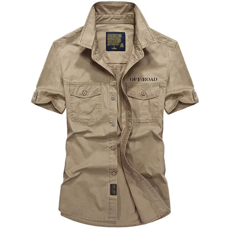 Chemise militaire à manches longues pour homme, 100% coton, grande taille 5XL 6XL