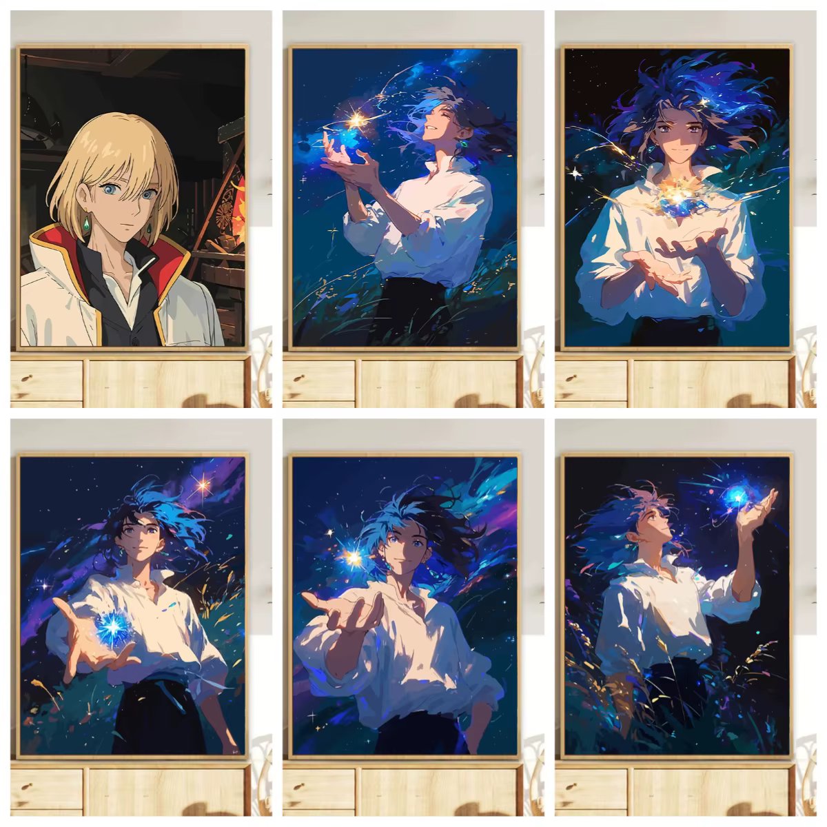 Peinture à l'huile numérique DIY de Howl's Moving Castle, personnage de dessin animé de Hayao Miyazaki, peinture à remplir à la main, peintures décoratives