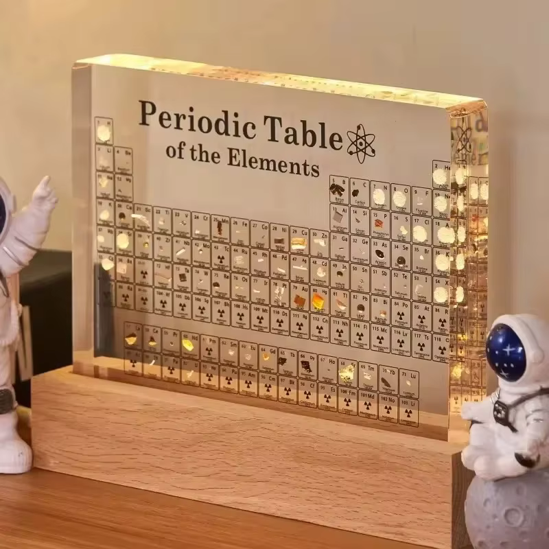Base lumineuse USB Tableau Périodique des Éléments, impression 3D, pour la Chimie du collège, cadeau pratique pour la Journée des Enseignants, décoration de bureau et de chambre