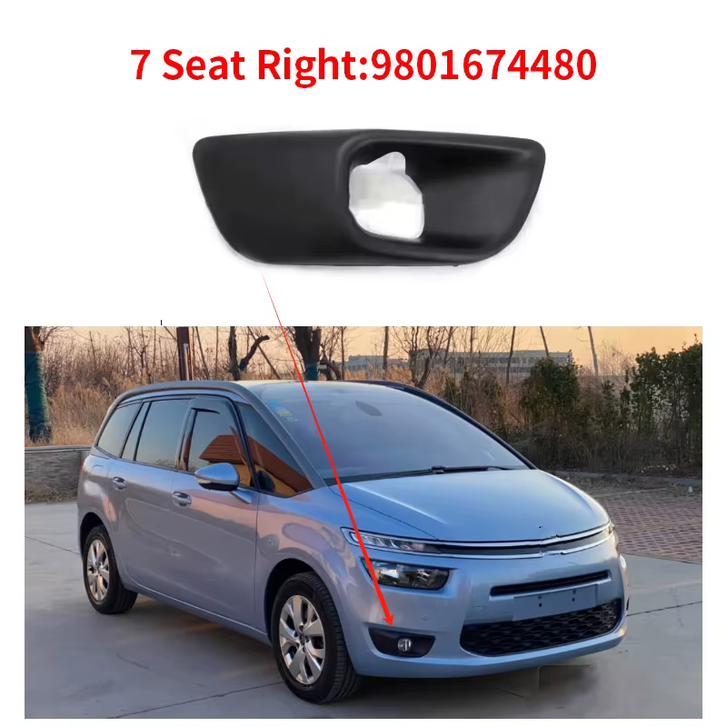 9800978180 9800978280 9801674480 9801674680 Pour Citroën C4 Picasso – Nouvelle garniture de pare-chocs avant d'origine, cadre de feux antibrouillard avant