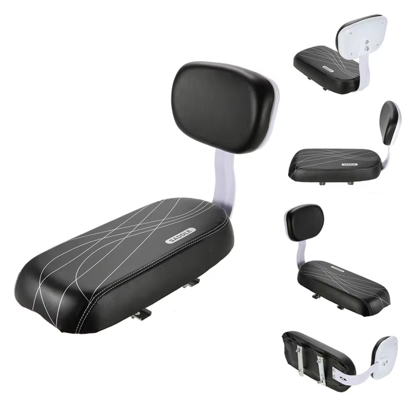 Selle de vélo siège enfant avec dossier siège arrière de vélo vtt support arrière de vélo selle coussin en cuir PU pour pièces de cyclisme