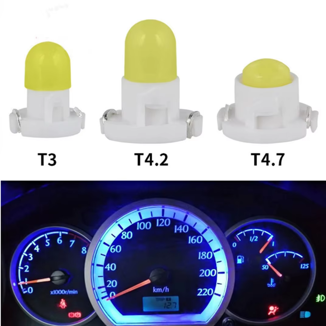 10/5 pièces T3 T4.2 T4.7 COB voiture tableau de bord LED lumières tableau de bord indicateur lampe de commande centrale cale lumière 12V blanc rouge