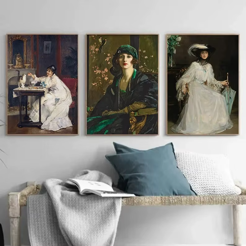 Tableaux sur toile de femmes de la Renaissance, femmes temperamentales, affiches rétro victoriennes, décorations murales, images d'art pour la maison
