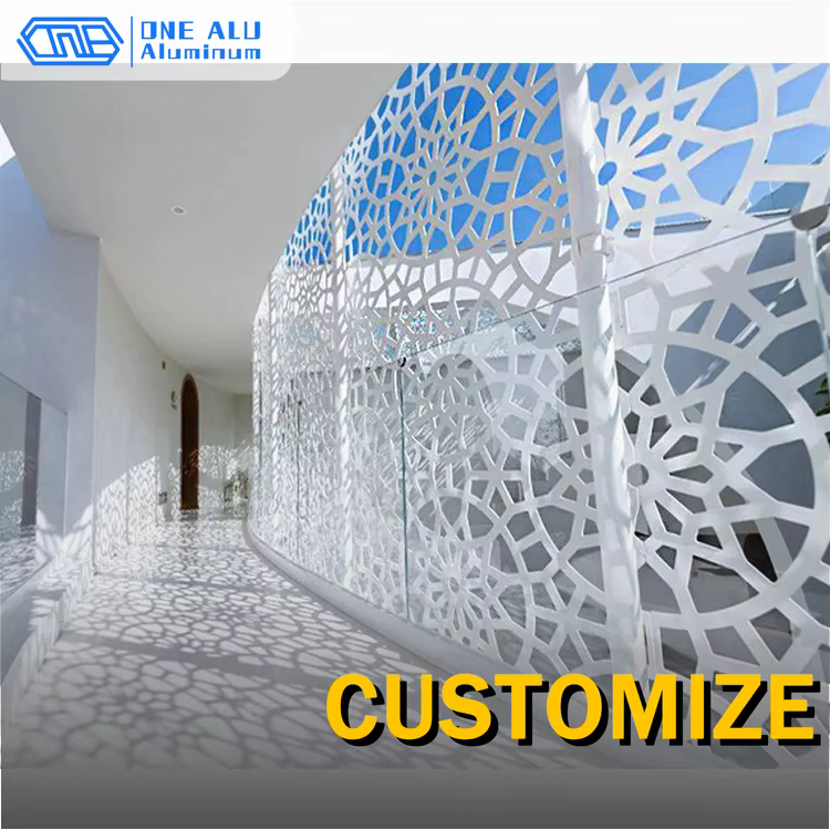 Panneau mural décoratif CNC en aluminium, cloison, revêtement extérieur, jardin, cour, patio, villa, intimité extérieure, moderne