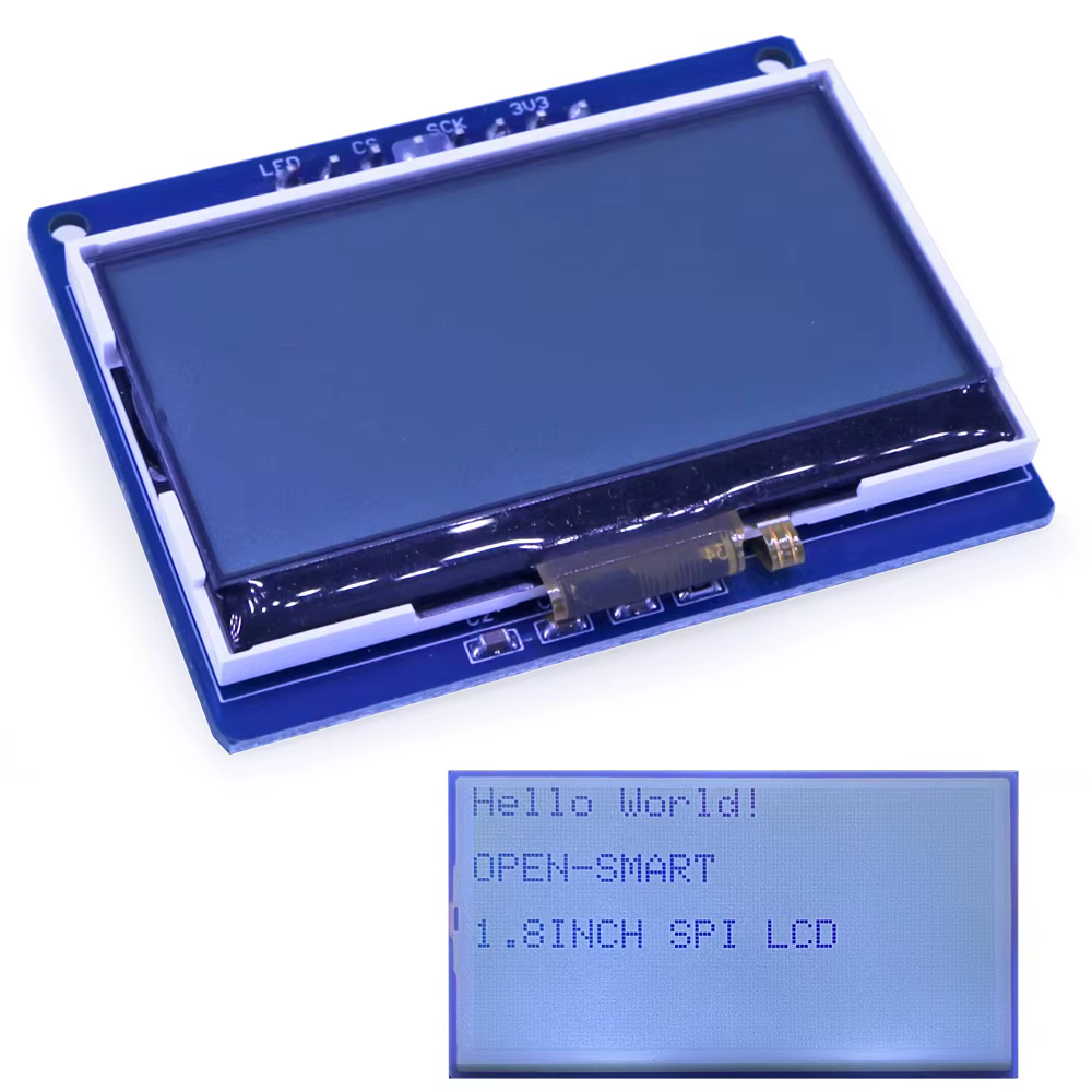 OPEN-SMART avec rétro-éclairage LED 3.3V 1.8 pouces 128*64 série SPI Monochrome LCD bouclier Module de carte de dérivation pour Arduino