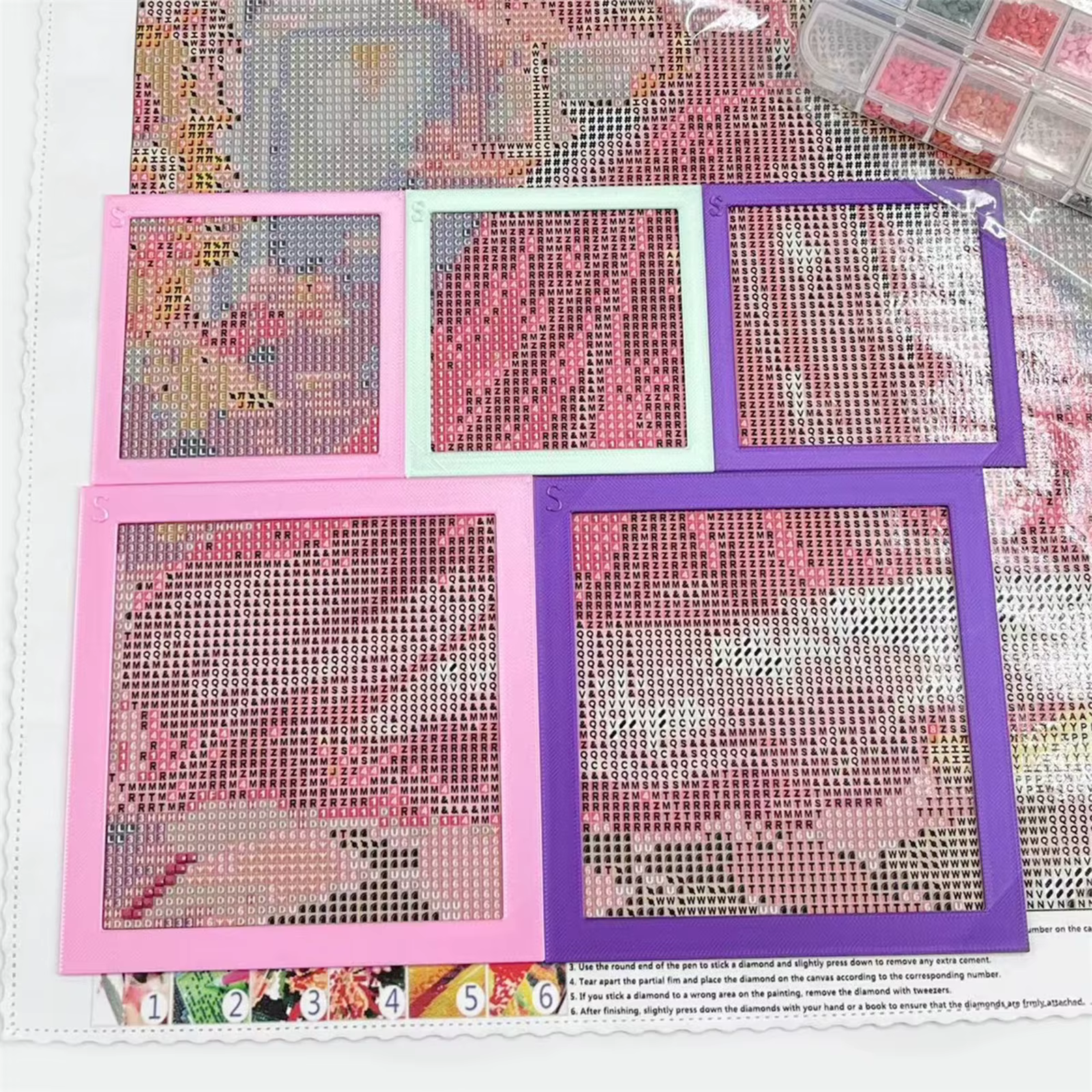 Cadre de peinture diamanté léger, 2 pièces, cadre auxiliaire pour la peinture diamantée, pour les amateurs d'artisanat, cadeau pour adultes débutants