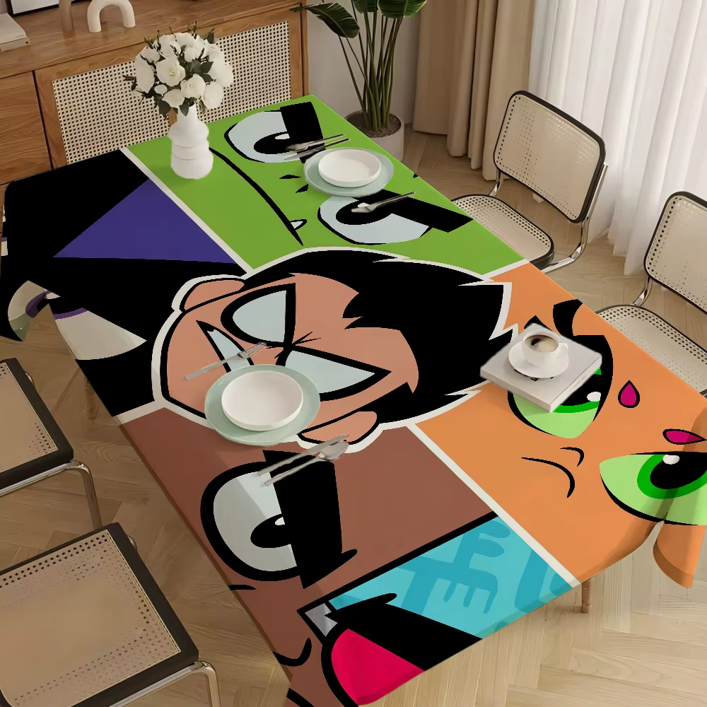 Couverture de Table de dessin animé t-titans pour adolescents, nappe d'anniversaire, décorations de Table à thème d'anniversaire, décor de fête