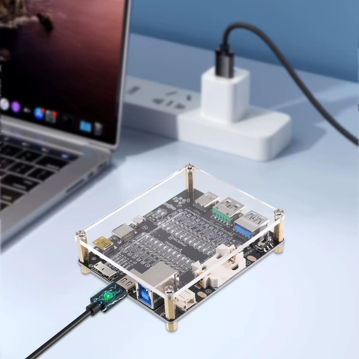 Carte de test de ligne de données de ligne USB sans coque, vérificateur de câble noir, immunfor LED