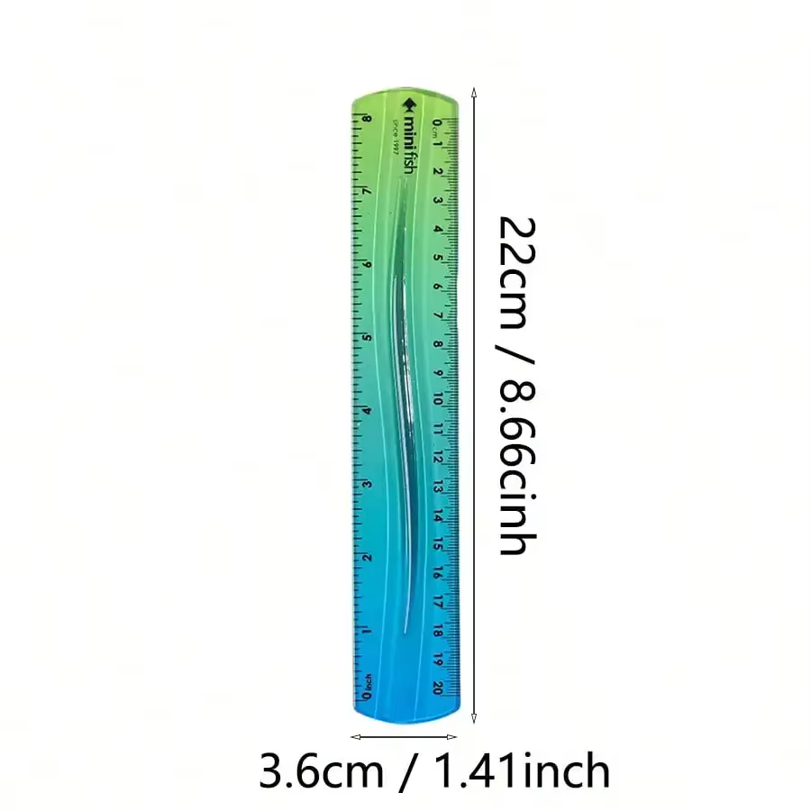 Règle souple et Flexible de 20cm/15cm, dégradé de couleur arc-en-ciel, mesure à double unité en Cm et en pouces pour les étudiants au bureau et l'école