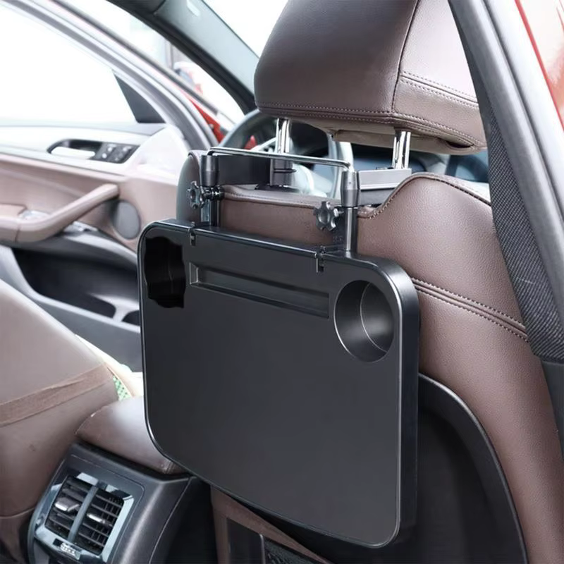 Table de voiture pliable, plateau de voiture pour volant de voiture, Table de voyage avec rainure de tasse de boisson pour ordinateur portable et tablette