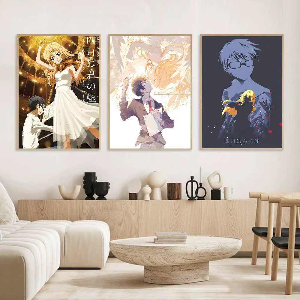 Anime votre mensonge en avril ami un affiche HD art collant mur étanche maison salon chambre bar décoration esthétique