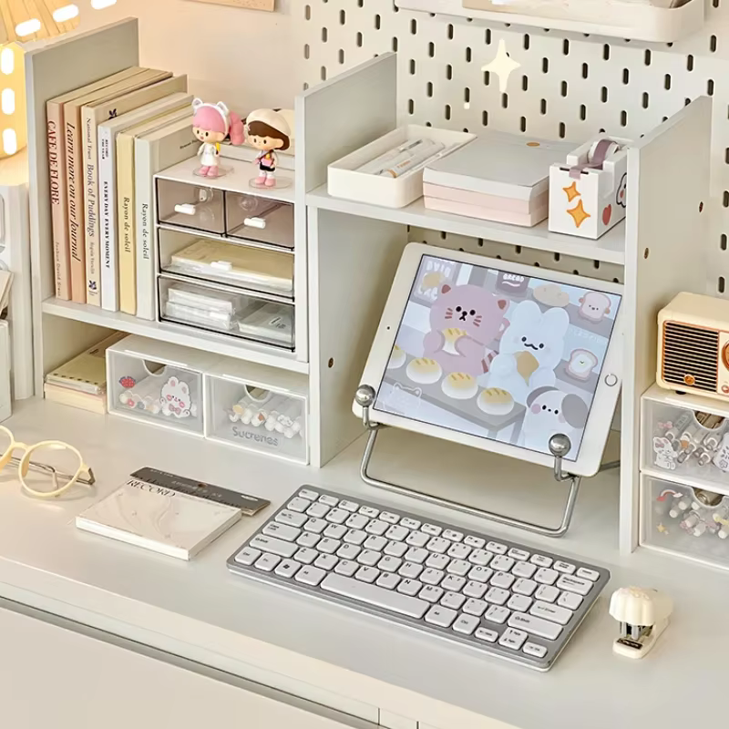 Ins Kawaii – étagère de rangement de bureau, support de bureau, bricolage, organisateur de bureau, armoire combinée pour étudiants, présentoir de rangement