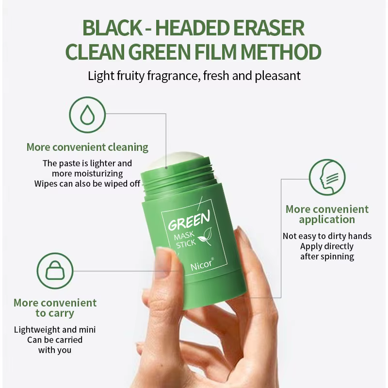 Masque au Thé Vert pour le Visage, Produit de Soins de la Peau Coréen, Hydratant en Profondeur, Rétrécissement des Pores, Points Noirs, Acné