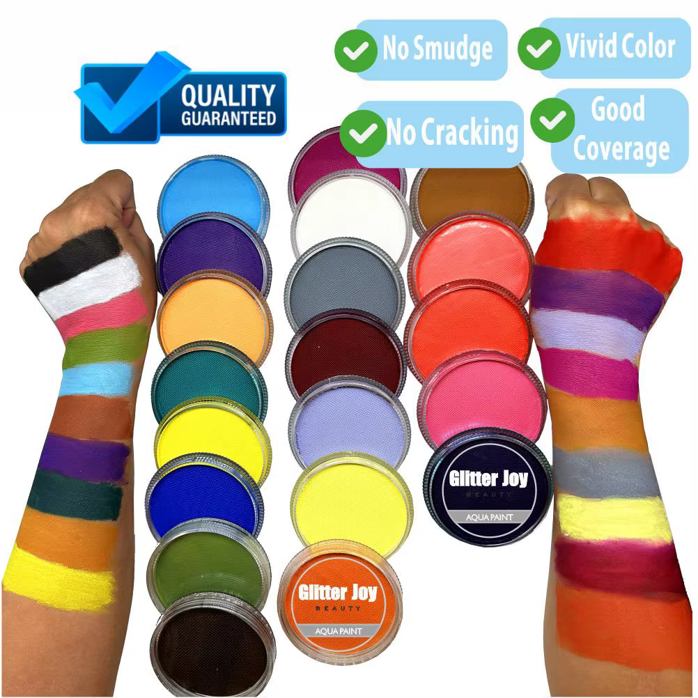 Pigment de peinture corporelle pour le visage noir pur à base d'eau, 30 g/pièce, outil de maquillage de beauté pour déguisement de fête d'halloween