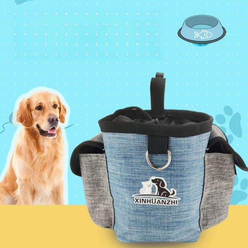 Sac à crottes en tissu imperméable pour chien, poudre anxieuse, transporte facilement des croquettes et des jouets, sac de taille d'entraînement professionnel pour animaux de compagnie, distributeur i