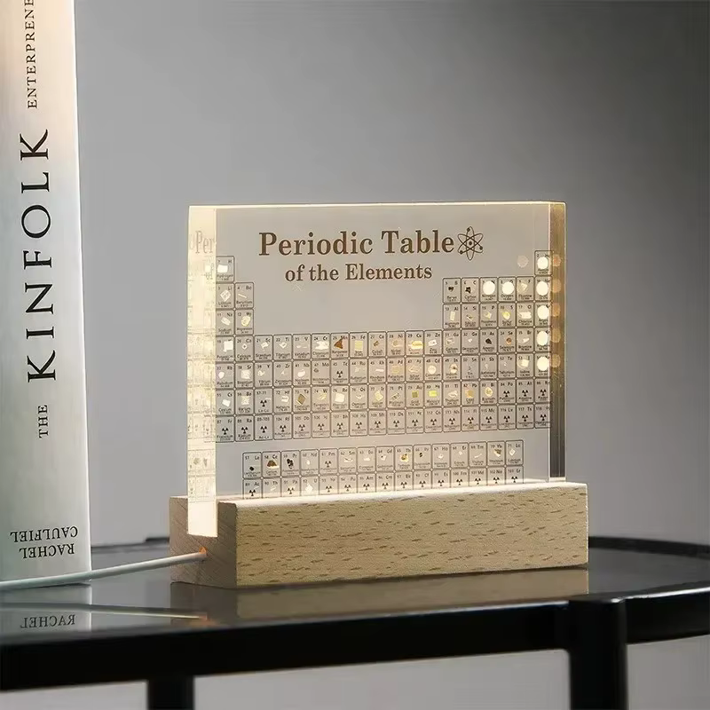 Base lumineuse USB Tableau Périodique des Éléments, impression 3D, pour la Chimie du collège, cadeau pratique pour la Journée des Enseignants, décoration de bureau et de chambre