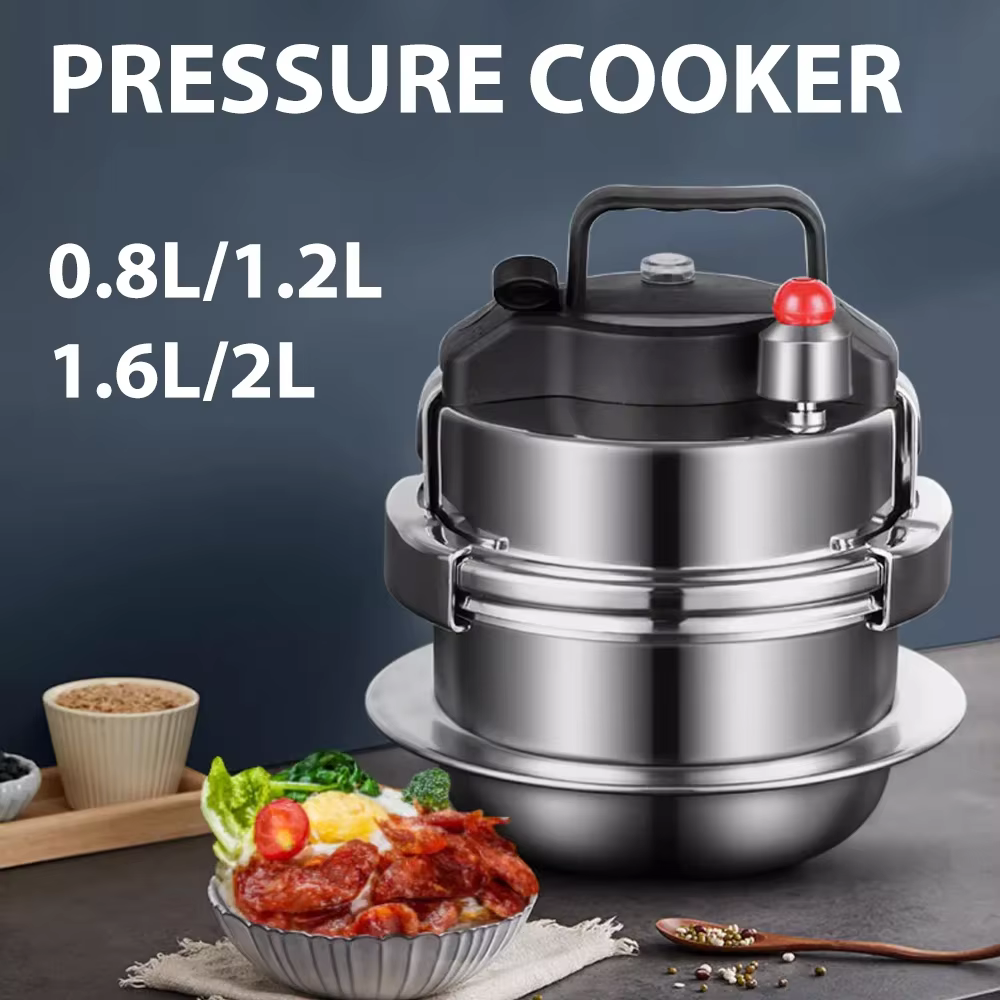 Petit autocuiseur de Camping en plein air 0,8-2l, cuiseur à riz Portable en acier inoxydable 304 pour outil de cuisine, autocuiseur