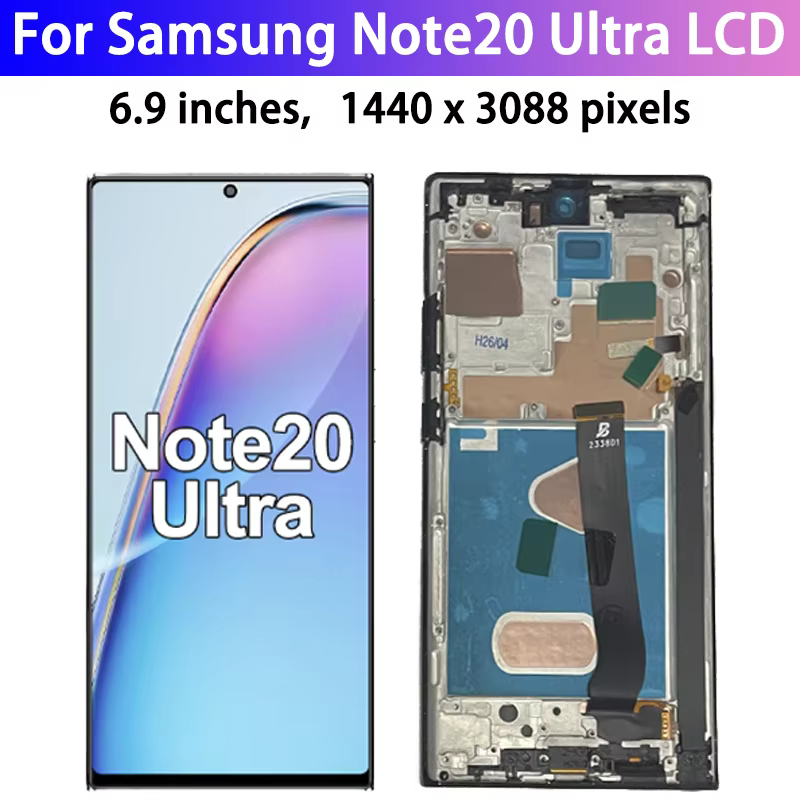 Écran LCD TFT pour Samsung Note 20 Ultra avec cadre, pour Samsung Note20 Ultra 5G N985F N986B, écran tactile numérique assemblé