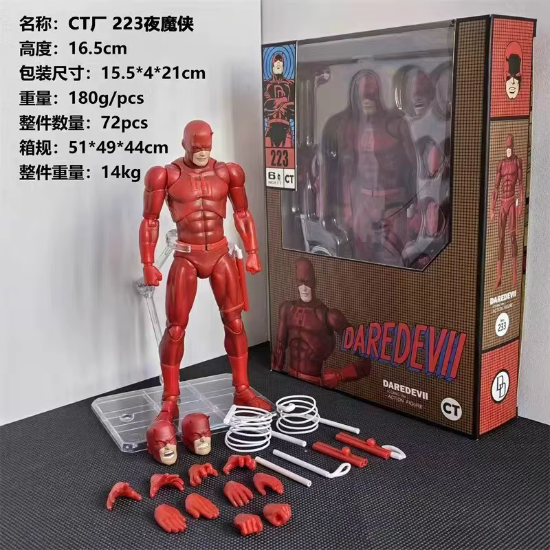 En stock, figurine d'action Ct Toys Daredevil Black 999 Red Mafex 223, figurine de bande dessinée, figurine d'anime, modèle de collection, figurine personnalisée, cadeau