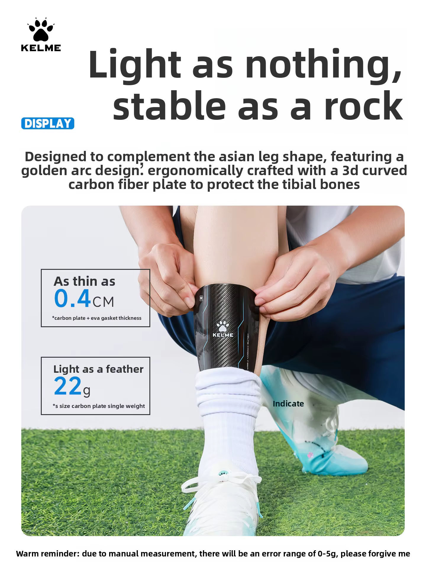 Kelme – panneau de Protection professionnel des jambes en Fiber de carbone, panneau d'insertion de Football, équipement de Protection des jambes pour jeunes
