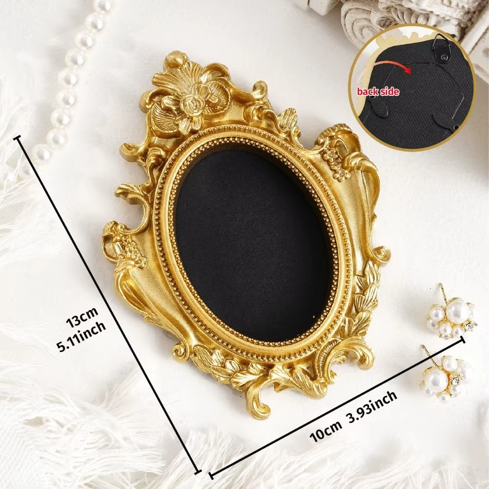 Mini cadres photo suspendus, accessoires photographiques, cadre photo vintage en résine, cadres de présentation créatifs ornés de style baroque, cadeaux