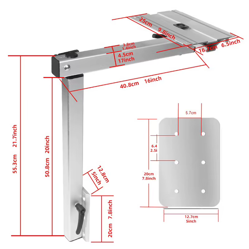Pied de table TYTXRV RV 360 ° Pieds de Table d'ordinateur portable en aluminium durables et amovibles, Rotation et amovibles, pour camping-car, camping-car, Installation facile