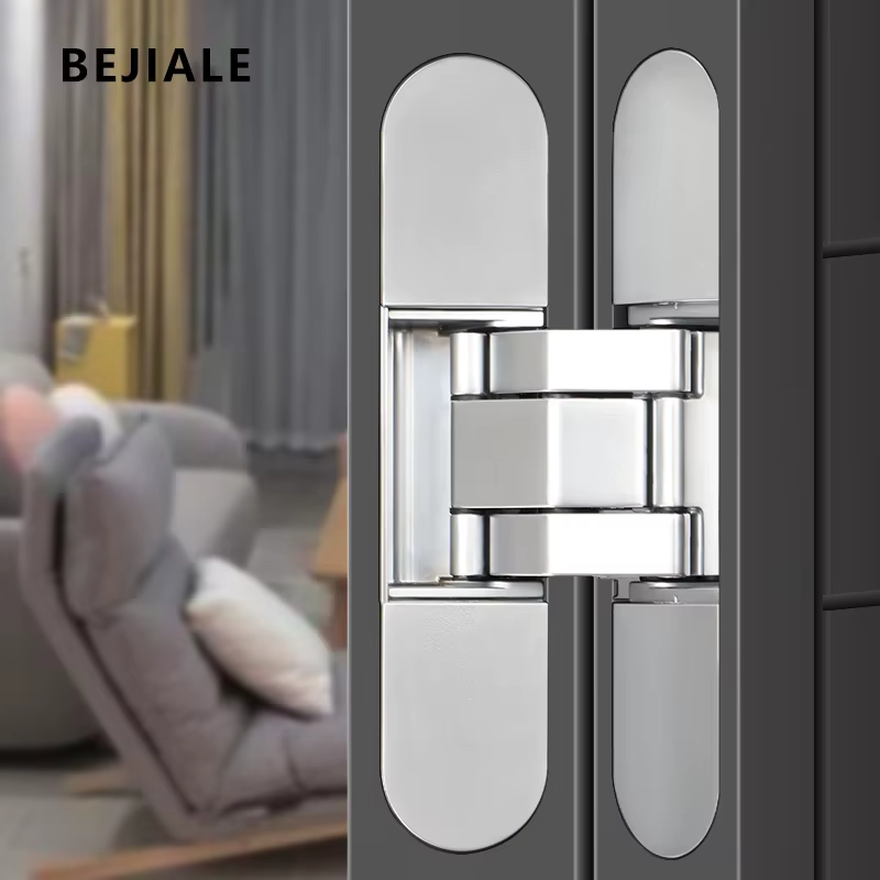 Charnière de porte secrète Invisible, charnière de porte discrète 3D réglable pour porte en bois, ouverture extérieure