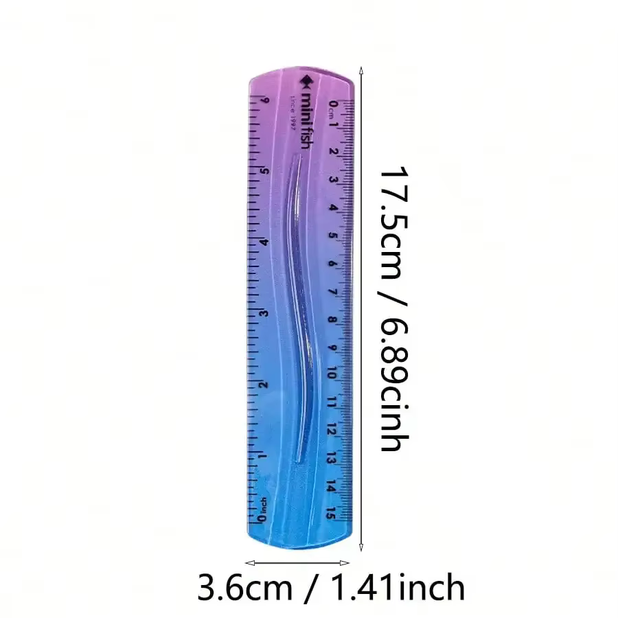 Règle souple et Flexible de 20cm/15cm, dégradé de couleur arc-en-ciel, mesure à double unité en Cm et en pouces pour les étudiants au bureau et l'école