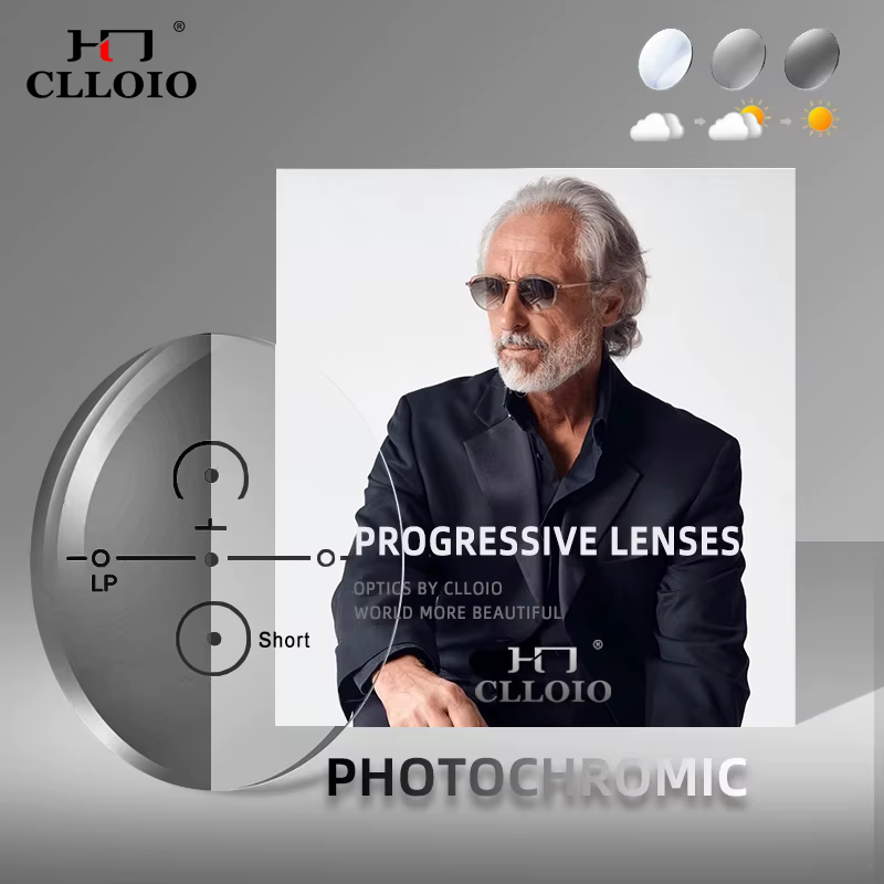 SZTZX – lentille progressive série photochromique Anti-rayons de lumière bleue, 1.56 1.61 1.67 1.74, lentilles asphériques en résine CR-39 sur Prescription