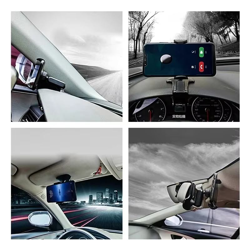 Support de téléphone pour tableau de bord de voiture, ABS, Support de pare-soleil pour téléphone portable, rétroviseur automatique, Support de téléphone, accessoires de Rotation à 360 degrés
