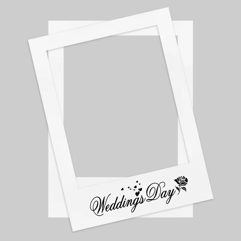 Cadre photo DIY, accessoires de mariage, cabine photo créative, décoration blanche simple pour événements festifs et mariages