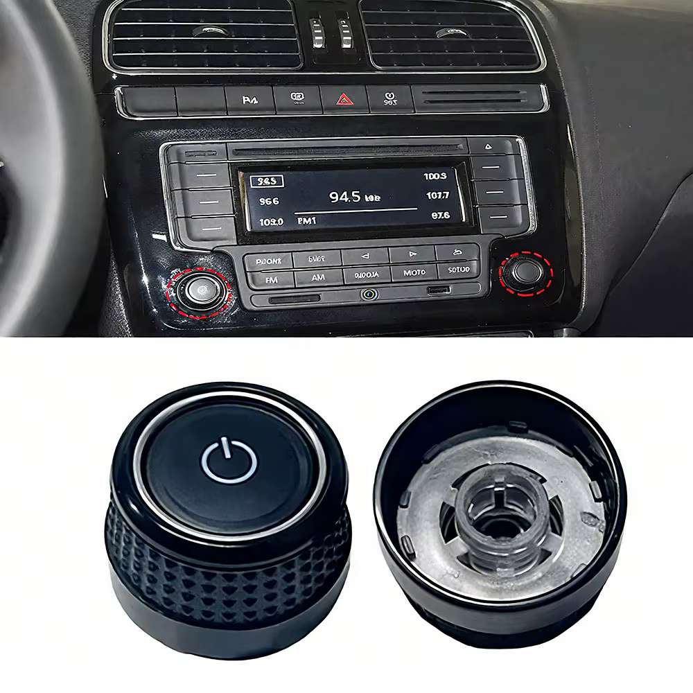 1/2 pièces bouton de commande de tableau de bord de voiture écran d'affichage interrupteur de démarrage Radio CD bouton de Volume pour Volkswagen Polo 5 6R MK5 GTI Fox Golf 6