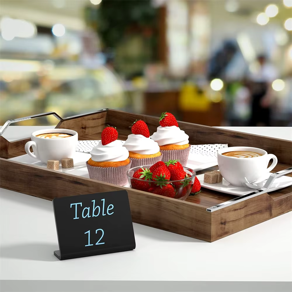 Paquet de 12 Mini panneaux de tableau pour signe de craie pour fête alimentaire Buffet Table signe tableau mariage boulangerie petit tableau signe