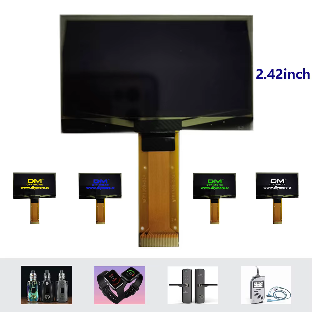 Écran LCD monochrome OLED, 2.42 pouces, résolution SSD1309, 23 broches, éventuelles I, matrice de points, 1.54x64, jaune, bleu, vert, blanc, 128