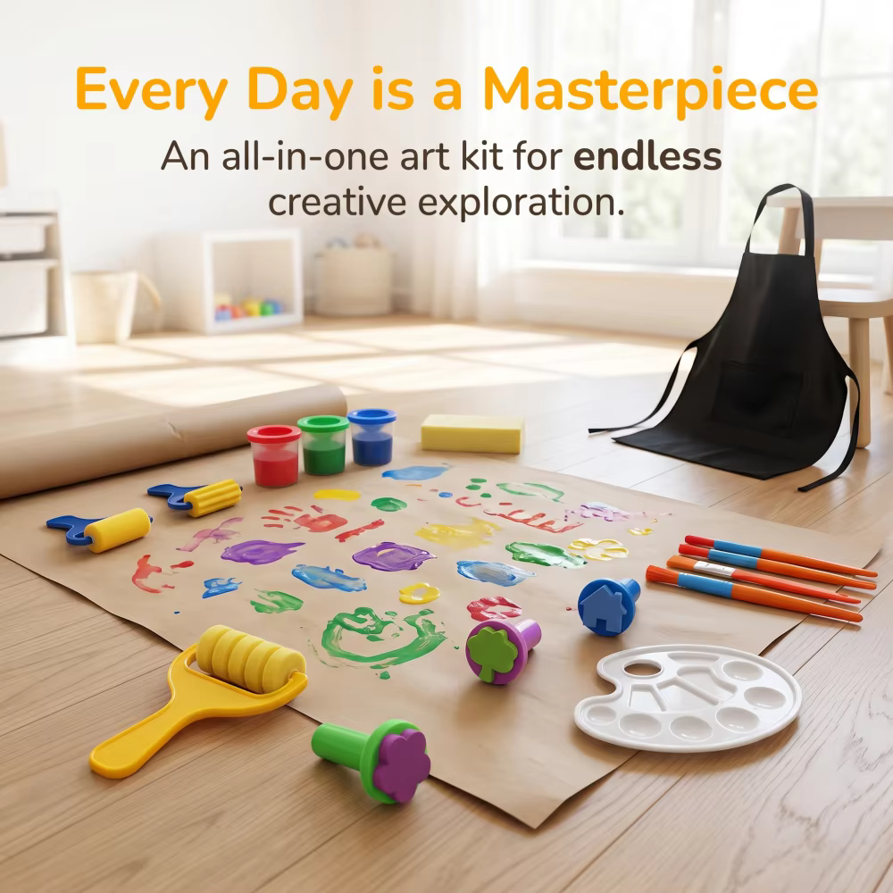 Ensemble complet de peinture artistique de 19 pièces - Kit d'art créatif tout-en-un pour les débutants, les étudiants et les artisans DIY, cadeau idéal
