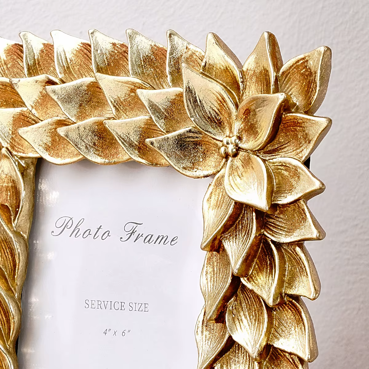 1 pièce, cadre photo en dentelle d'orchidée dorée de style rétro européen, cadre décoratif photo en résine antique