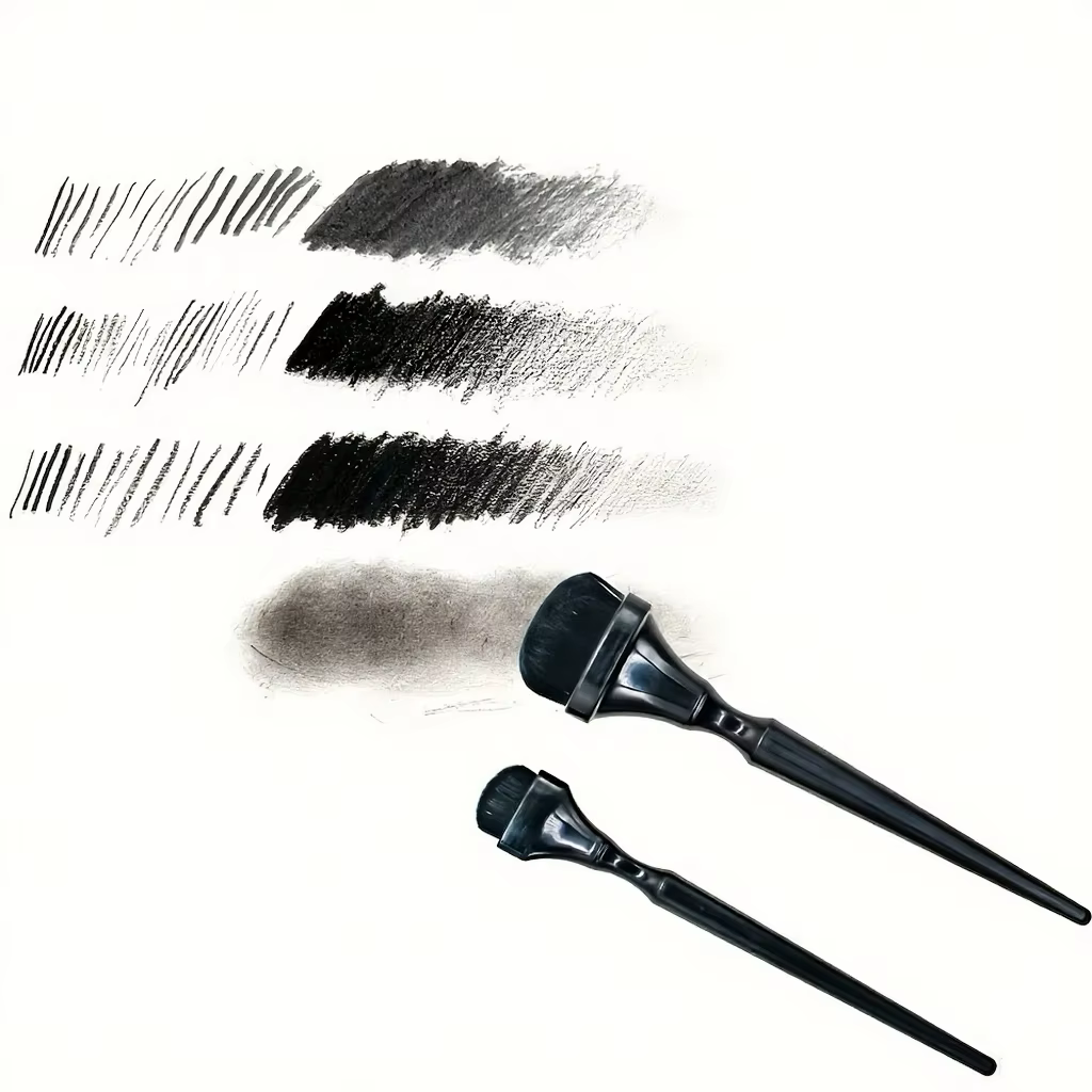 Pinceau de rendu noir, pinceau aquarelle durable pour charbon de bois, pastel et gaufrage – Idéal pour le bricolage et le scrapbooking