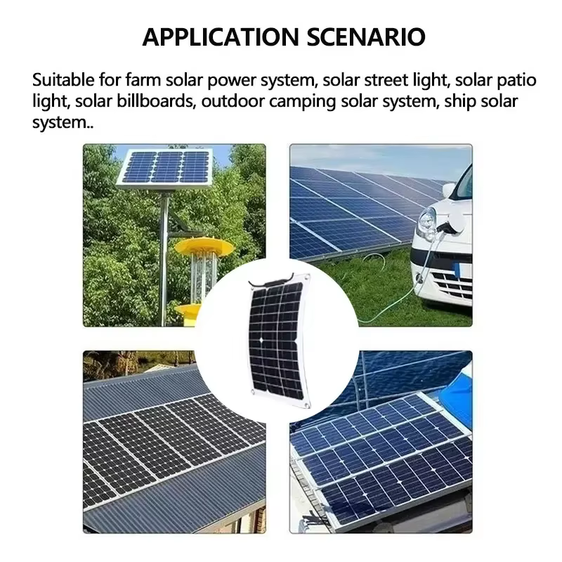 Panneau solaire flexible 500W avec contrôleur 100A, étanche, adapté à l'alimentation résidentielle, au camping et aux camping-cars