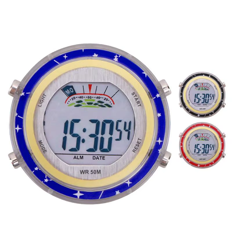Horloge numérique pour moto, étanche, électronique, cadran brillant, pour moto, écran LCD HD, tableau de bord autocollant, horloge de voiture