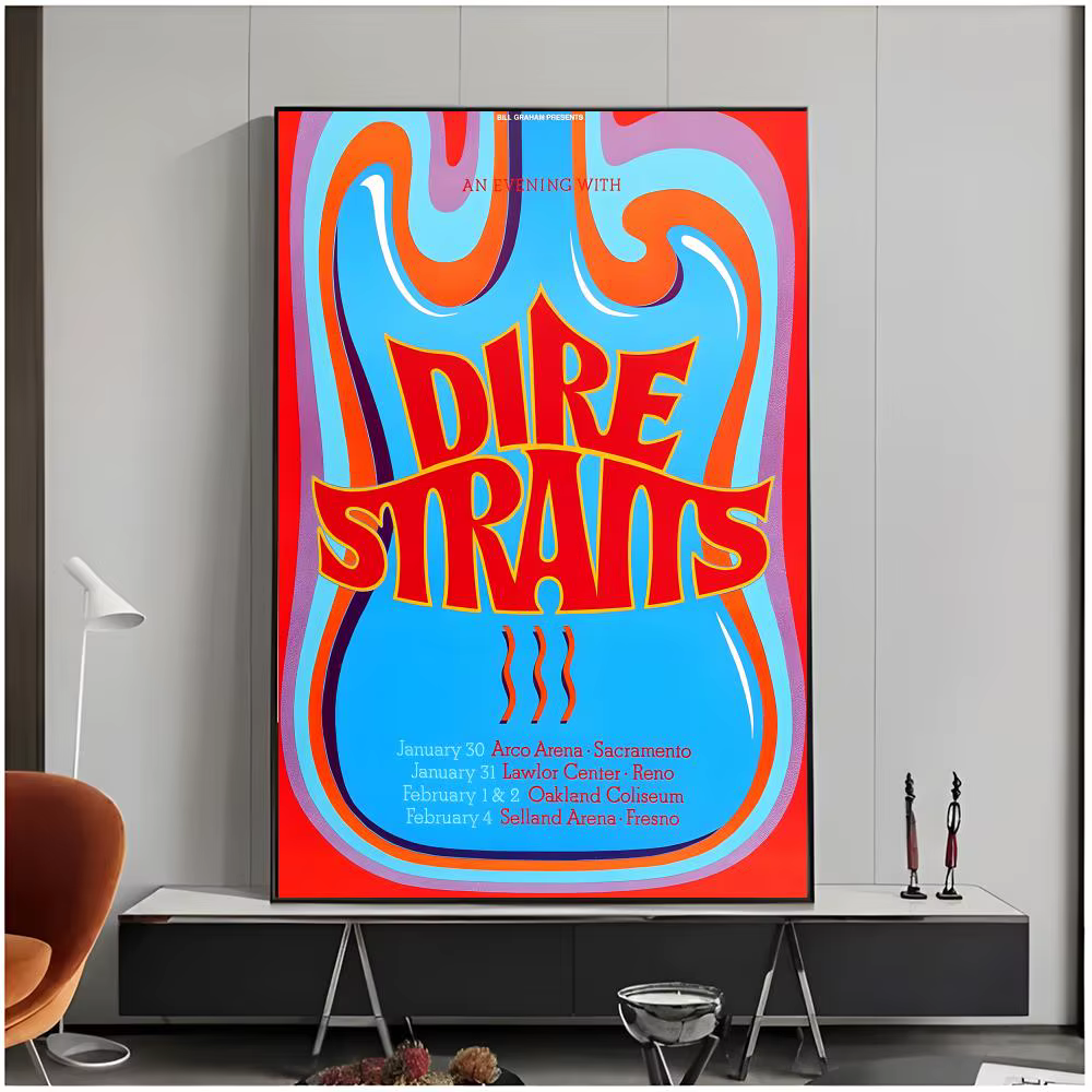 Affiche de groupe de rock classique D-Dire Straits, impression décorative pour salon et chambre à coucher, décor sans cadre
