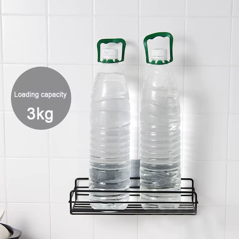 Étagère de rangement pour salle de bain, organisateur de cuisine, étagères noires et blanches, cadre d'angle, poinçon de douche en fer, support Caddy monté gratuit