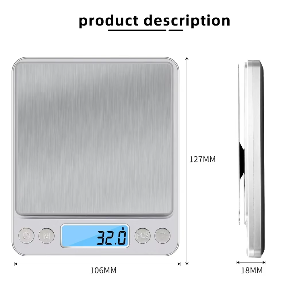 Balance de cuisine numérique de précision 0,01g 3Kg/500G LCD électronique pour aliments, régime alimentaire, bijoux, pesage postal et mesure