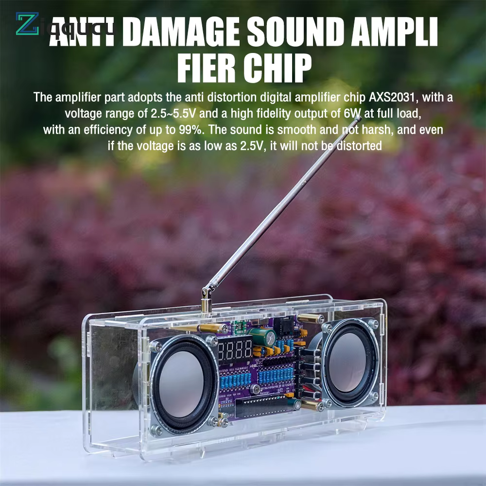 Kit DIY Radio FM Bicanal 87,5-108 MHz - Projet de Soudure avec Affichage Numérique et Interface Type-C pour l'Apprentissage Audio
