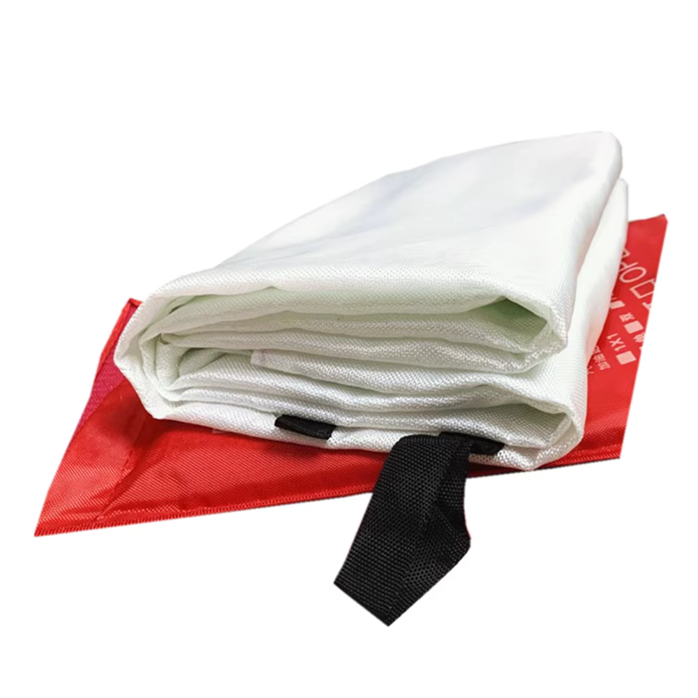 Couverture anti-feu en fibre de verre 1M x 1M, ignifuge, survie d'urgence, abri anti-incendie, couverture de sécurité, extincteur