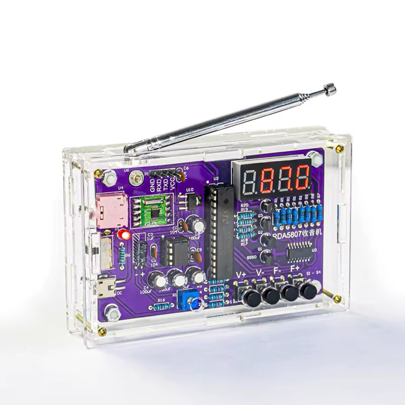 Kit électronique de radio FM à monter soi-même, 87-108 MHz, fréquence réglable, affichage numérique, projet de soudure, pratique de soudure, RDA5807S