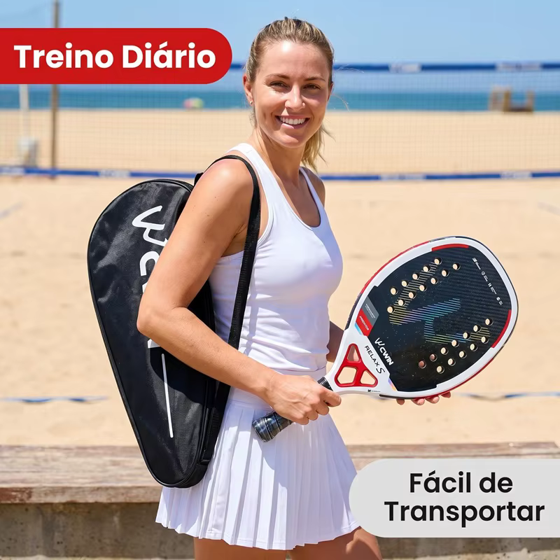 Cwin 2025 Tennis de plage 3K pleine Fiber de carbone visage grossier Feminino Raquete Tennis de plage cadre en carbone professionnel Masculina